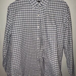 J. Crew Navy and White Plaid Button Down Shirt